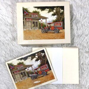 Vintage Coca-Cola 14 Pc 'JR's PLACE' Lang Country Roads Linen Note Cards Set